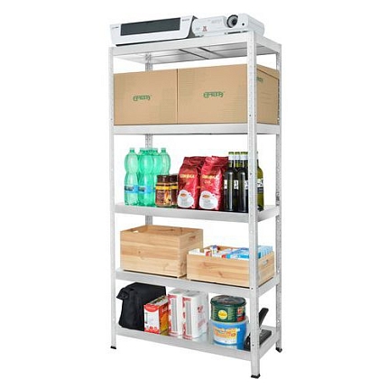 Kovový regál Erinye, 180 x 80 x 40 cm, 650 kg, 5 kovových polic, pozink