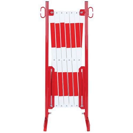 Kovová mobilní zábrana Dancop, skládací, červená/bílá, délka 400 cm