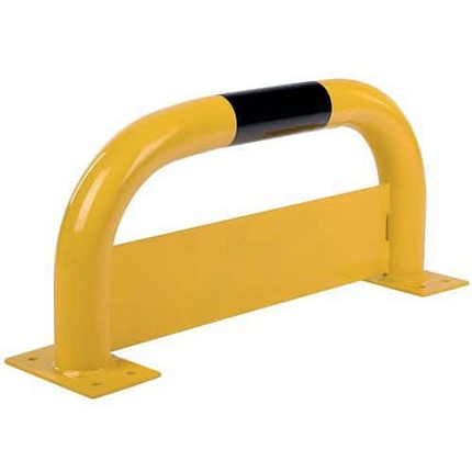 Kovová zábrana s deskou Crash Stop, žlutá/černá, 35 x 75 cm
