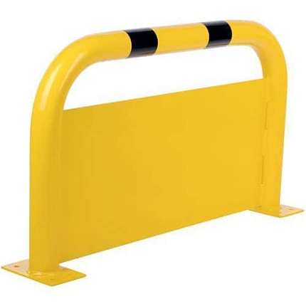 Kovová zábrana s deskou Crash Stop, žlutá/černá, 60 x 100 cm