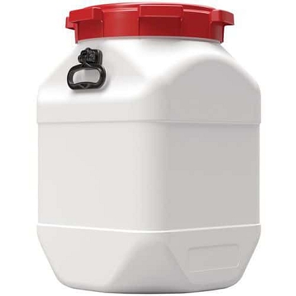 Plastový čtvercový sud se širokým hrdlem Curtec, s víkem, 66 l