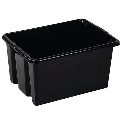 Plastový úložný box Manutan Expert, černý, 32 l