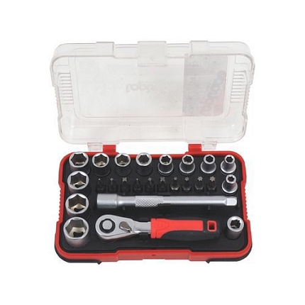 TOPTRADE sada Gola, s ráčnou a bity, sada 25 ks