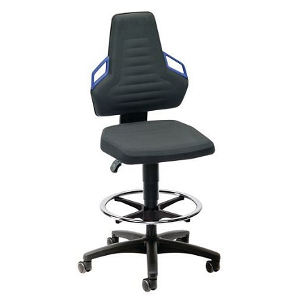 Dílenská židle Bimos Ergoconfort Supertec s podnožkou s měkkými kolečky