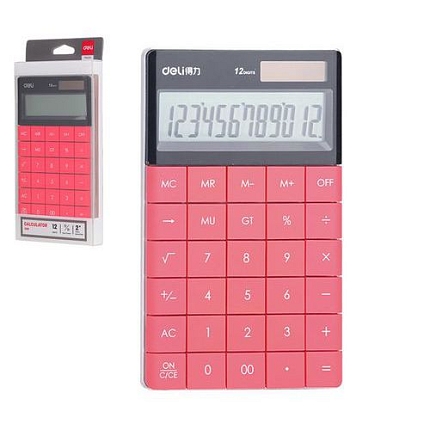 Kalkulačka DELI, červená