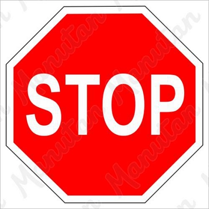 STOP, plast 210 x 210 x 0,5 mm