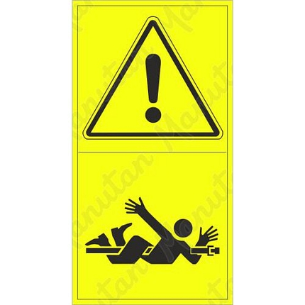 Výstraha nebezpečí točící se hřídel, samolepka 95 x 175 x 0,1 mm