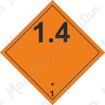 Výbušné látky a předměty č. 1.4, samolepka 100 x 100 x 0,1 mm