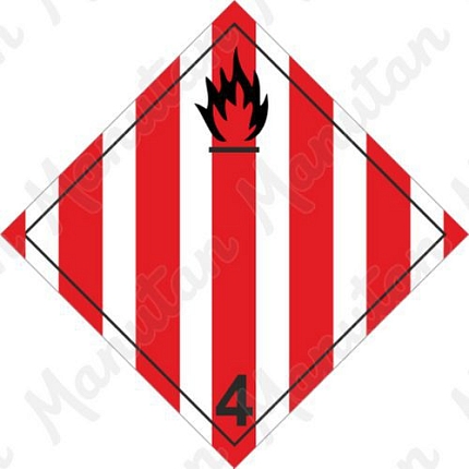Nebezpečí požáru hořlavé tuhé látky č.4.1, samolepka 100 x 100 x 0,1 mm