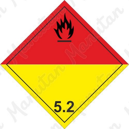 Organické peroxidy č. 5.2, samolepka 100 x 100 x 0,1 mm