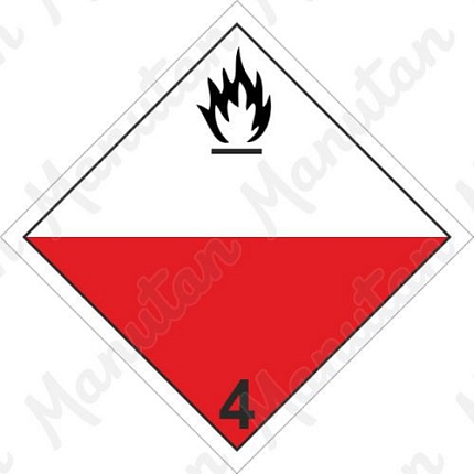Samozápalné látky č. 4.2, samolepka 100 x 100 x 0,1 mm