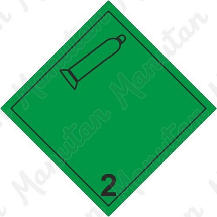 Nehořlavý nejedovatý plyn č. 2.2 A, samolepka 100 x 100 x 0,1 mm