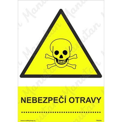 Nebezpečí otravy, plast 210 x 297 x 0,5 mm A4