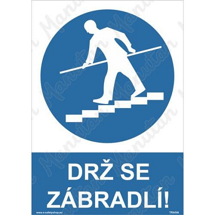 Drž se zábradlí, samolepka 210 x 297 x 0,1 mm A4