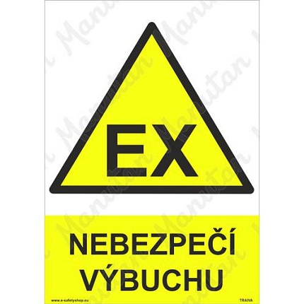 Nebezpečí výbuchu, plast 148 x 210 x 2 mm A5