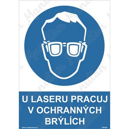 U laseru pracuj v ochranných brýlích, plast 210 x 297 x 0,5 mm A4