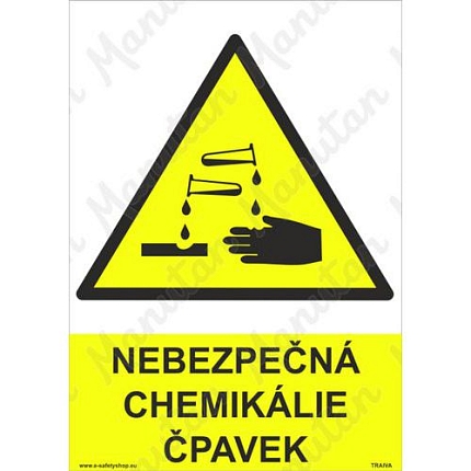 Nebezpečná chemikálie čpavek, plast 210 x 297 x 0,5 mm A4