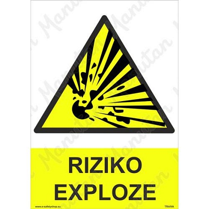Riziko exploze, samolepka 210 x 297 x 0,1 mm A4
