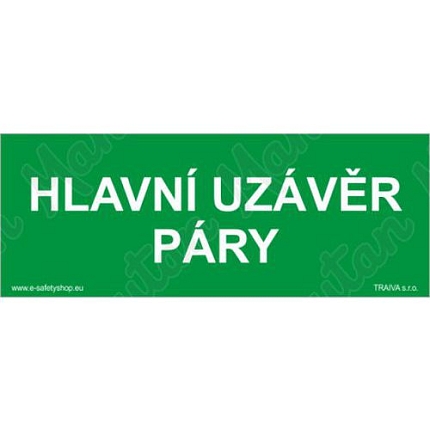 Hlavní uzávěr páry, plast 210 x 80 x 0,5 mm