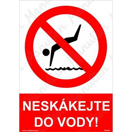 Neskákej do vody, samolepka 148 x 210 x 0,1 mm A5