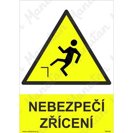 Nebezpečí zřícení, samolepka 148 x 210 x 0,1 mm A5