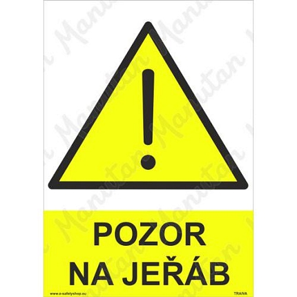 Pozor na jeřáb, plast 148 x 210 x 2 mm A5
