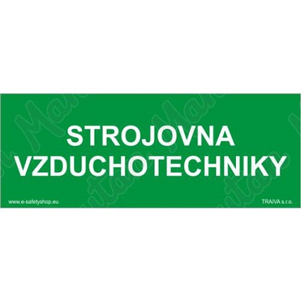Strojovna vzduchotechniky, samolepka 210 x 80 x 0,1 mm