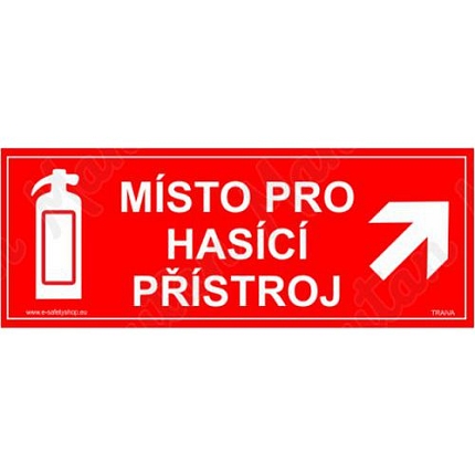 Místo pro hasicí přístroj, plast 210 x 80 x 0,5 mm