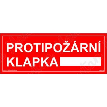 Protipožární klapka, samolepka 210 x 80 x 0,1 mm