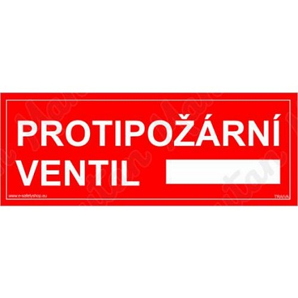 Protipožární ventil, samolepka 210 x 80 x 0,1 mm