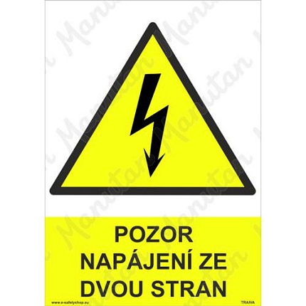 Pozor napájení ze dvou stran, plast 210 x 297 x 0,5 mm A4