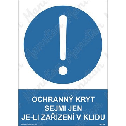 Ochranný kryt sejmi jen je-li zařízení v klidu, plast 148 x 210 x 0,5 mm A5