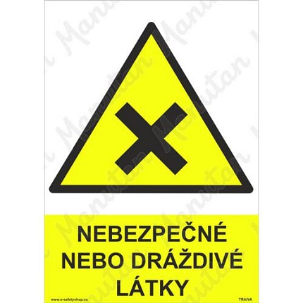 Nebezpečné nebo dráždivé látky, plast 148 x 210 x 0,5 mm A5