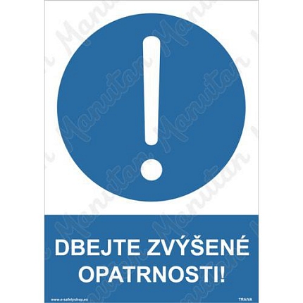 Dbejte zvýšené opatrnosti, plast 148 x 210 x 2 mm A5