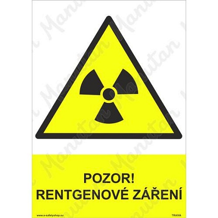 Pozor rentgenové záření, samolepka 210 x 297 x 0,1 mm A4
