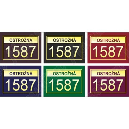 Domovní číslo, plast 210 x 148 x 2 mm A5, tmavá verze F