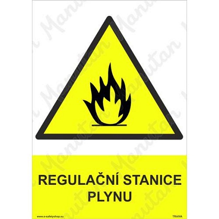 Regulační stanice plynu, samolepka 210 x 297 x 0,1 mm A4