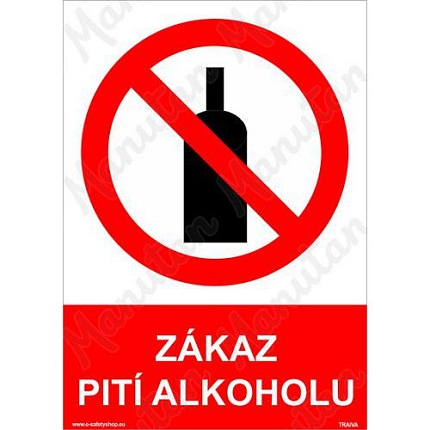 Zákaz pití alkoholu, samolepka 148 x 210 x 0,1 mm A5