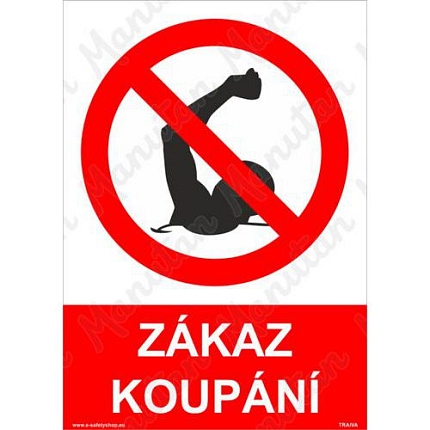 Zákaz koupání, plast 210 x 297 x 0,5 mm A4