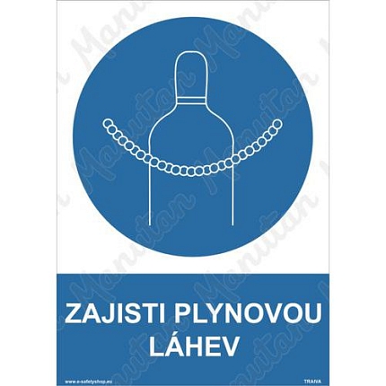 Zajisti plynovou lahev, samolepka 210 x 297 x 0,1 mm A4