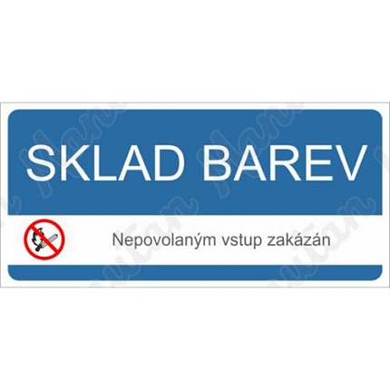 Sklad barev, samolepka 190 x 90 x 0,1 mm