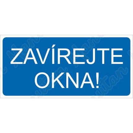 Zavírejte okna, plast 190 x 90 x 0,5 mm