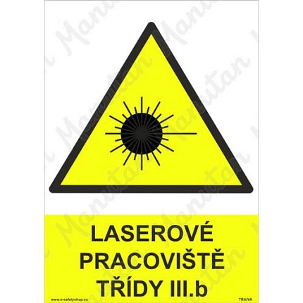 Laserové pracoviště třídy III.b, plast 148 x 210 x 2 mm A5
