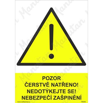 Pozor čerstvě natřeno, plast 297 x 420 x 2 mm A3