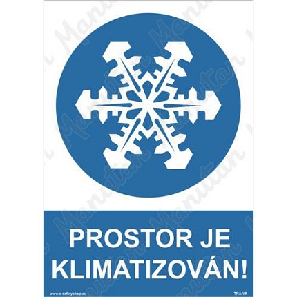 Prostor je klimatizován, samolepka 148 x 210 x 0,1 mm A5