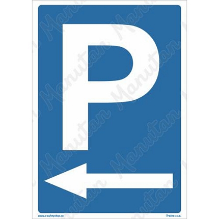 Parkování vlevo, samolepka 210 x 297 x 0,1 mm A4