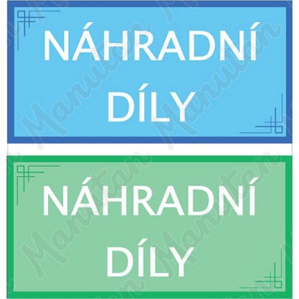 Náhradní díly, samolepka 200 x 100 x 0,1 mm, zelená