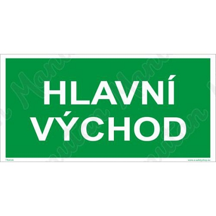 Hlavní východ, plast 200 x 100 x 1,1 mm, fotoluminiscenční