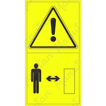 Výstraha dodržuj dostatečnou vzdálenost, samolepka 95 x 175 x 0,1 mm