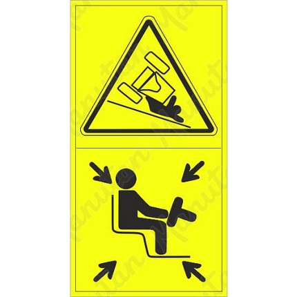 Výstraha možnost převrácení stroje na svahu, samolepka 95 x 175 x 0,1 mm